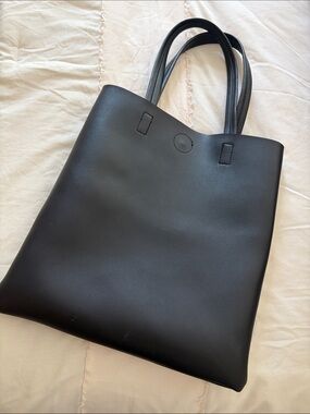 Miniso Black Leather Satchel Tote